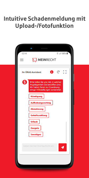 MEINRECHT Kundenportal App - Intuitive Schadenmeldung mit Upload/Fotofunktion